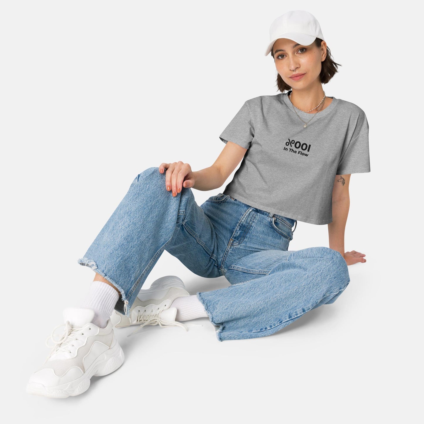 "100% in the Flow" Cropped Tee