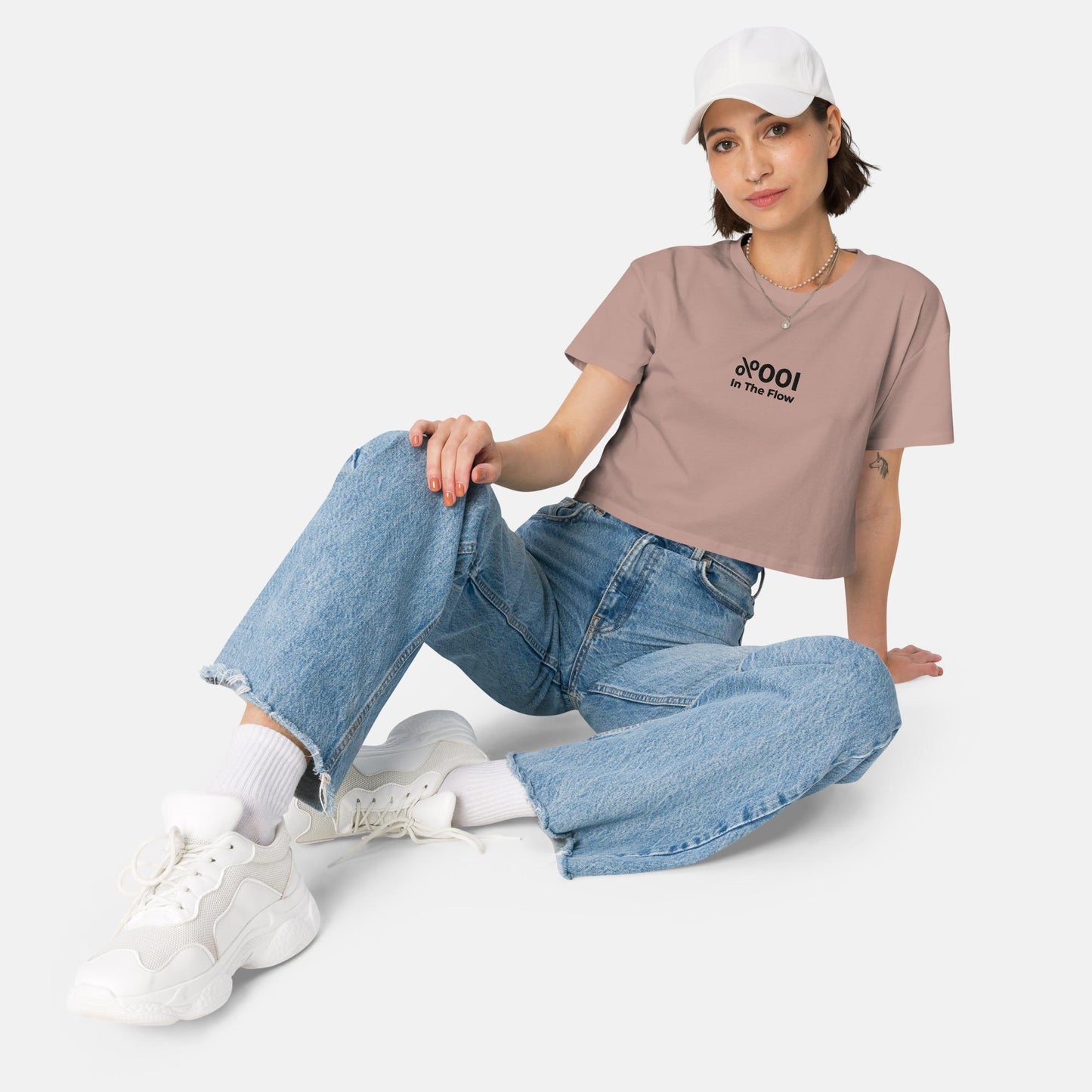 "100% in the Flow" Cropped Tee