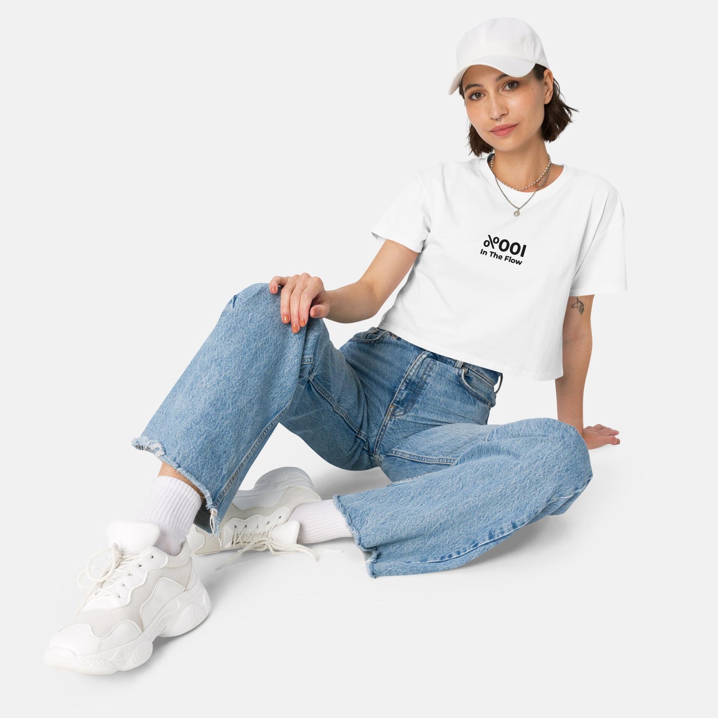 "100% in the Flow" Cropped Tee